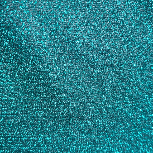 Stunning Teal Glitter Prom Dress with High Slit - Picture 10 of 15